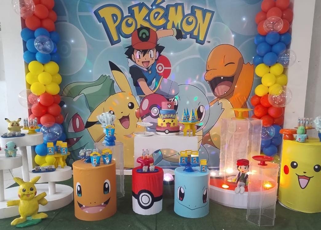 Decoração de festa infantil temática montada no espaço